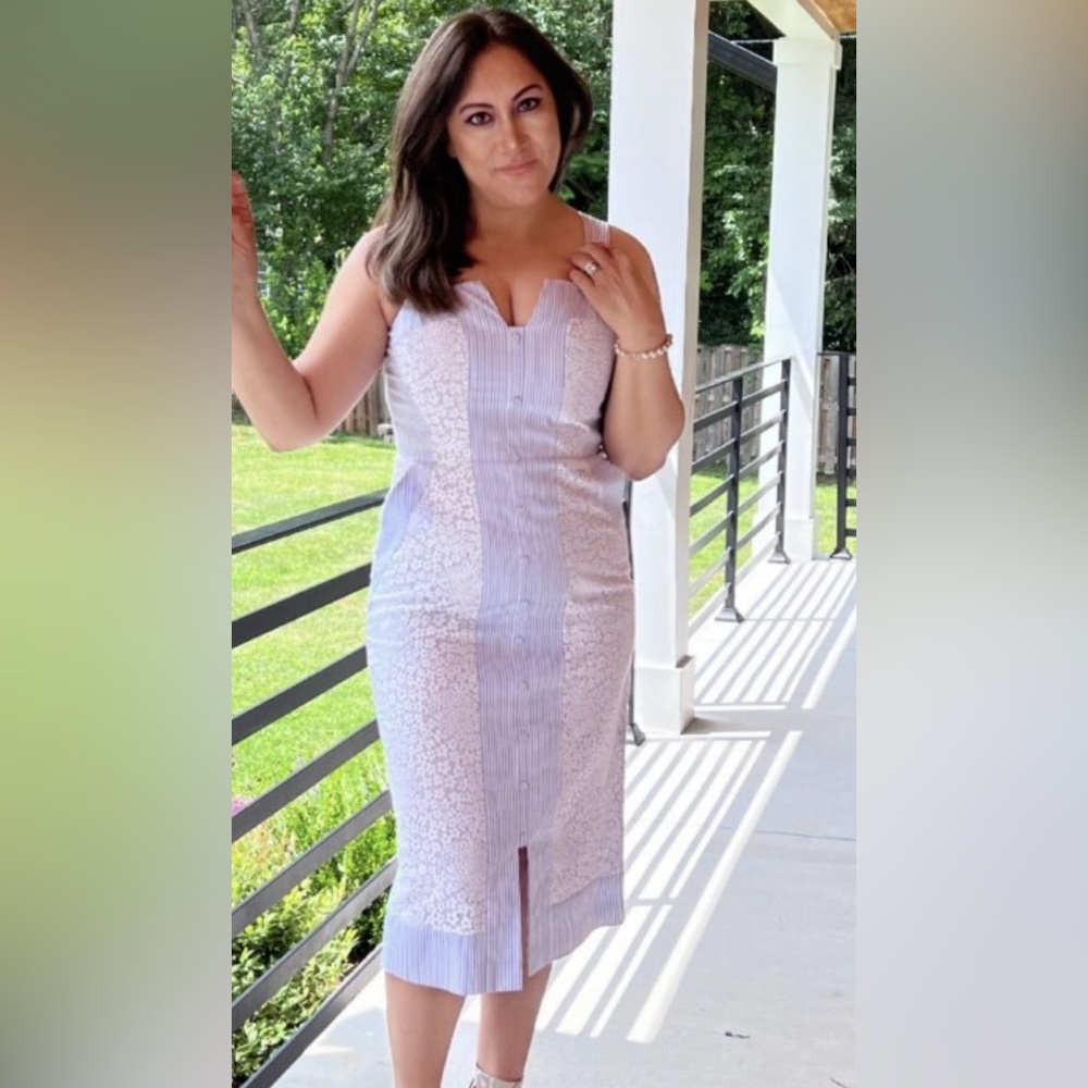 BCBG LACE TOP INSET DRESS